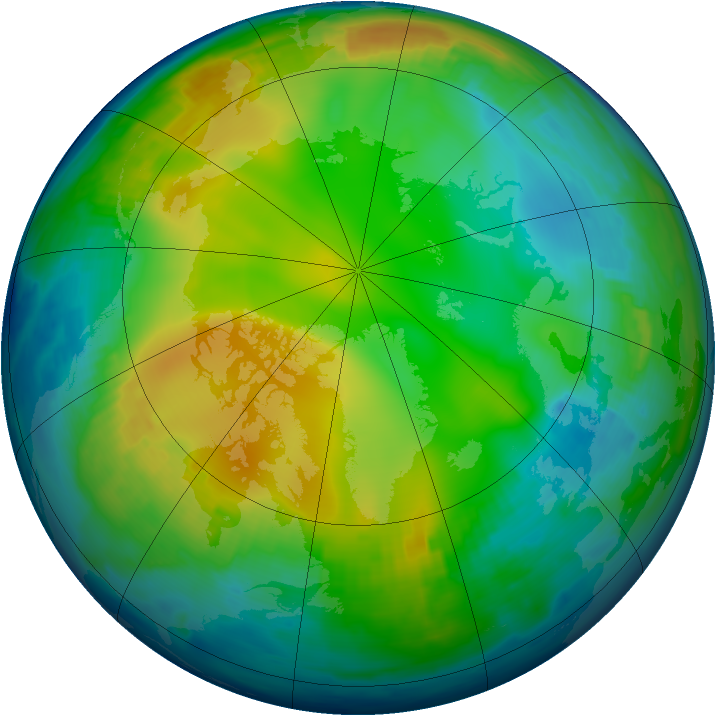 Arctic ozone map for 16 December 1996
